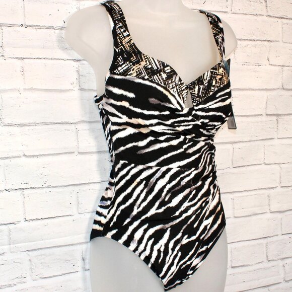 Miraclesuit Women's Tigre Sombra Escape Underwire One-Piece Swimsuit Size 10 NWT - Picture 4 of 10